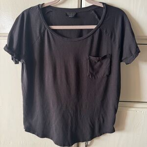 Topshop Women’s Black Pocket Tee 8 Soft Good Condition